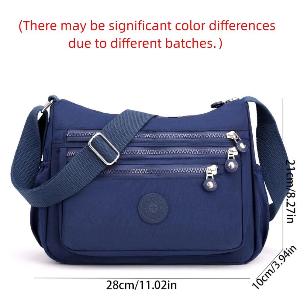 Wide Strap Nylon Square Bag Multi-layer Middle-aged Crossbody Bag Shopping Messenger Bags  Work
