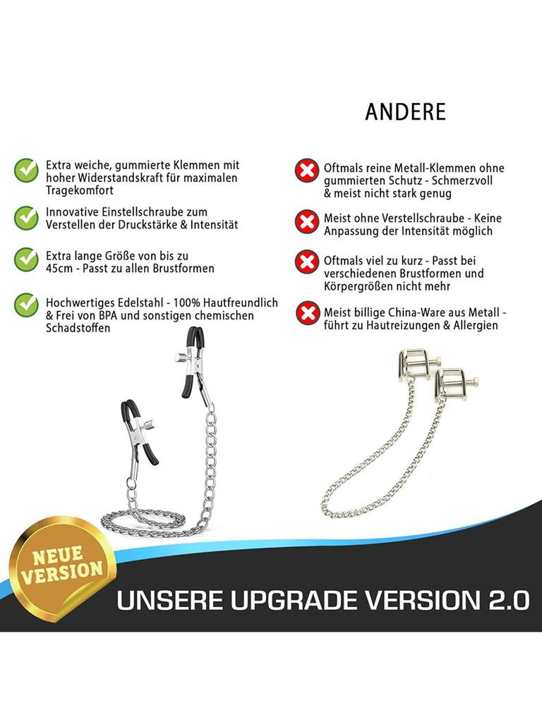 Adjustable Double-Head Nipple Clamps Chain - Erotic Accessories for Men and Women