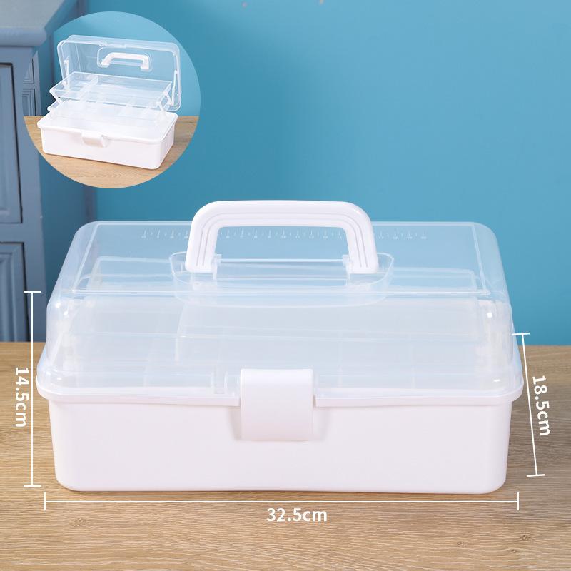 Składane Trójwarstwowe Przenośne Pudełko do Przechowywania, Duże Pojemnościowe Metalowe Pudełko na Narzędzia, Pudełko na Akcesoria do Zdobienia Paznokci, Pudełko do Przechowywania Artykułów Plastycznych i Akcesoriów