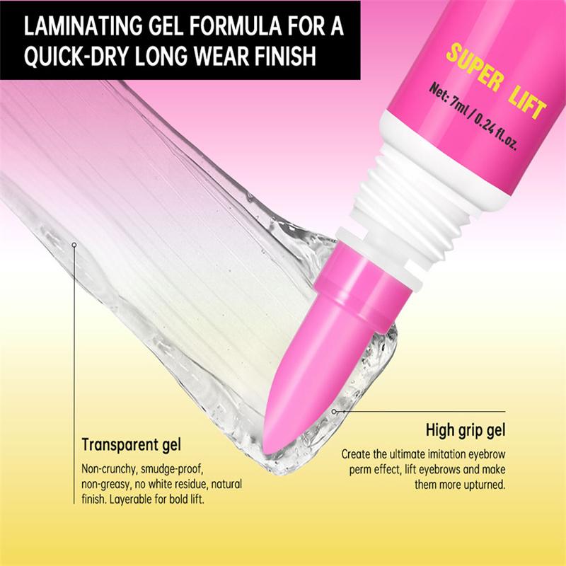 Super Lift Brow Crazy Lifed Brows Colla Gel per Laminazione Sopracciglia Tenuta Forte a Lunga Durata & Pettine Styling Integrato Cosmetici Trasparenti per Sopracciglia