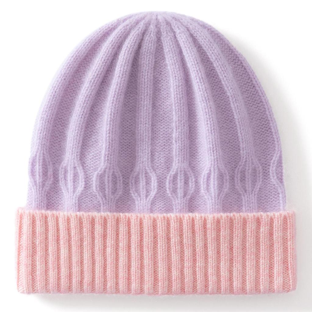 2025 Autumn/Winter Cashmere Kids' Knitted Turban Hat - Cute, Folded Edge, Unisex Hat