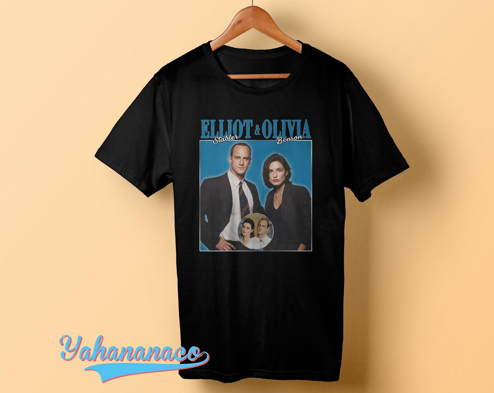 Elliot Stabler and Olivia Benson Shirt Vintage 90s Couple Tee retro aesthetic unisex Gift Shirt elliot olivia shirt S
