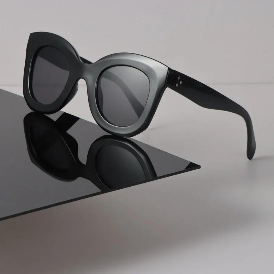 Luxury Sunglasses Women Men Cat Eye Brand Designer Big Frame Black Sun Glasses Trendy Eyewear Unisex Sexy Cool
