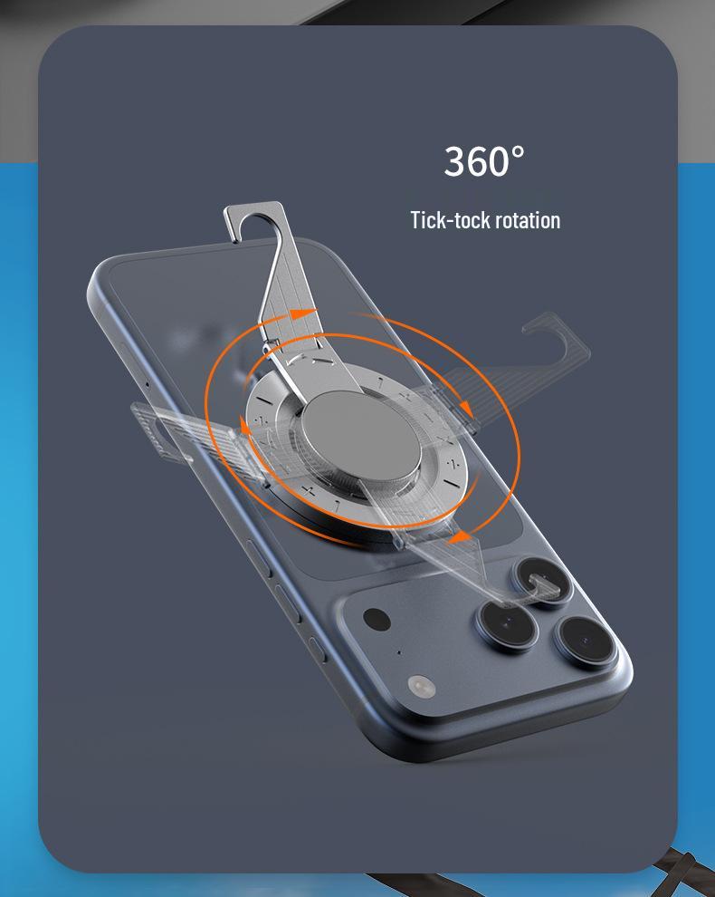 Support de téléphone universel à anneau magnétique en alliage de zinc, rotatif à 360°, avec crochet magnétique double face MagSafe