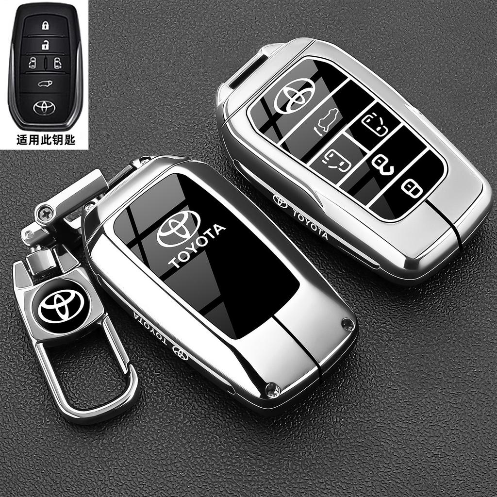 Leather Car Key Cover Case Protection Shell Keychain For Toyota Vellfire Alphard 30 Series Previa Tarago 5 6 Accessory
