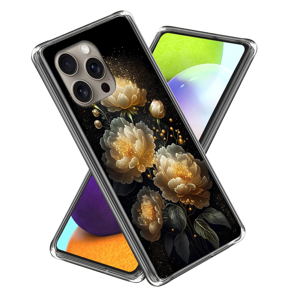 For iPhone 16 Pro Max Case Pattern Printed Shockproof TPU Phone Cover