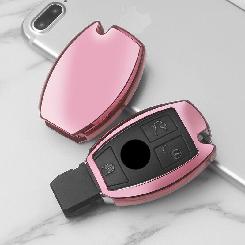 

Mercedes-Benz TPU Soft Rubber Key Cover for A-Class, C-Class, E-Class, GLC-Class, C200L - Protective Car Key Shell. Color Box