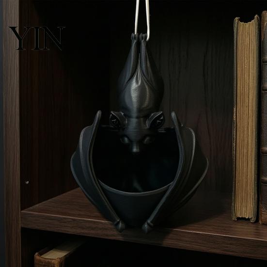 Unconventional Garden Supplies Hanging Bat Planter, Gothic Plant Pot, 3D Printed Novelty Gift for Lovers Halloween Planter Trailing Vines, Indoor