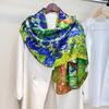 Commuting Versatile Oil Painting Style Medium And Long French Silk Long Scarf Mulberry Silk Silk Scarf Multi-Functional Summer Shawl Ol