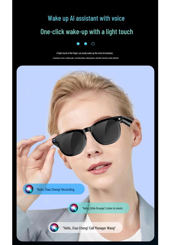 Gafas Inteligentes CY01 - Cámara HD, Música, Llamadas, Reducción de Ruido, Reconocimiento de Objetos y Traducción IA.