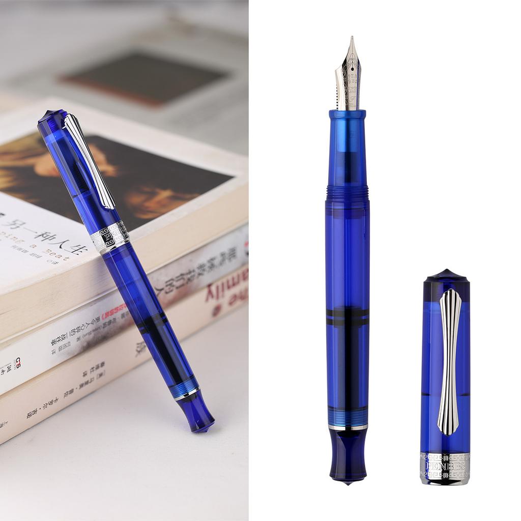 PENBBS 470 Vacuum Filling Fountain Pen Blade/Round Nib Pen Large Capacity Transparent Acrylic Business Writing Gift Pen