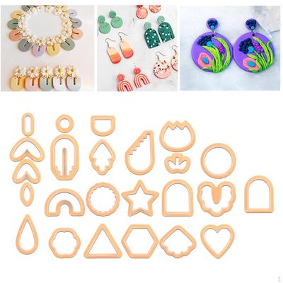 24 Pieces Cutter for Polymer Clay Earrings Geometric Jewelry Making