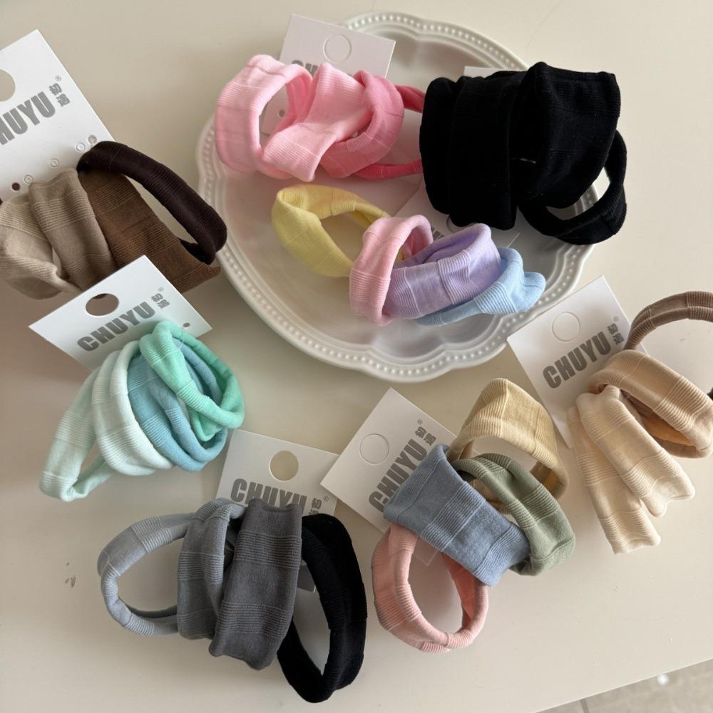 4pcs/set High Elastic Towel Hair Ties Macaron Color Elastic Hair Rings Creative Hair Rope Set  Women