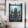 Halloween Realistic Window Skull Kitchen Dining Room Refrigerator Sticker Home Atmosphere Decoration Sticker