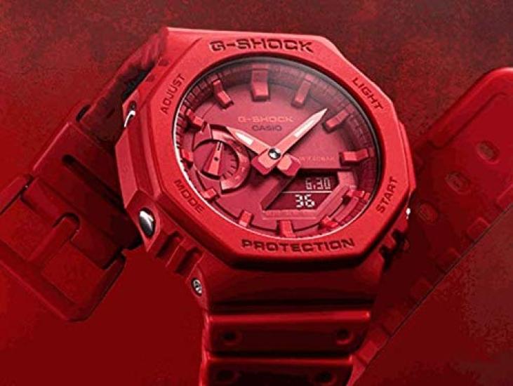Casio Casio Oak Watch for Outdoor and G-Shock Men's Analog-Digital Sports, Red, GA-2100-4A [Used]