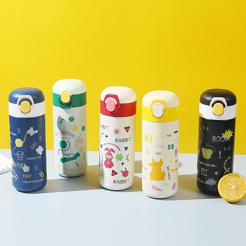 Cute Cartoon Stainless Steel Insulated Travel Cup For Students