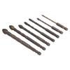 Drill Bit Set Unique Cross Design Cemented Carbide Hex Power Bits for Glass Ceramic Glass Tile Full