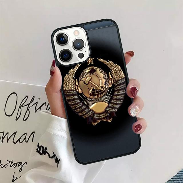 

Russia Soviet Emblem Flag Coque Shell For iPhone 17 Air 15 16 14 13 12 Pro Max 11 Pro Max Plus Phone Case Cover iPhone 15pro max