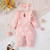 Baby Mädchen Strampler Kleidung Rüschen Ärmellos Neugeborene Body mit Stirnband Herbst Jumpsuit Mode Kleinkind Outfit Anzug