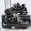 Men's shoes 2025 new summer mesh breathable soft-soled sports and leisure shoes, teenagers heightening thick-soled dad trendy shoes