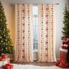 American Style Christmas Embroidered Sheer Curtain Festive Window Decor Living Room Bedroom Balcony