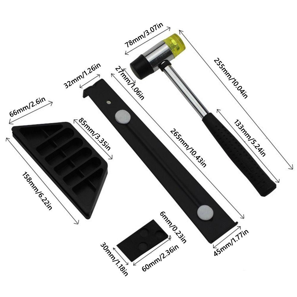 23-teiliges schwarzes orangefarbenes Laminat-Holzboden-Installationskit Gummihammer Keil und Stange Holzboden-Installationswerkzeug