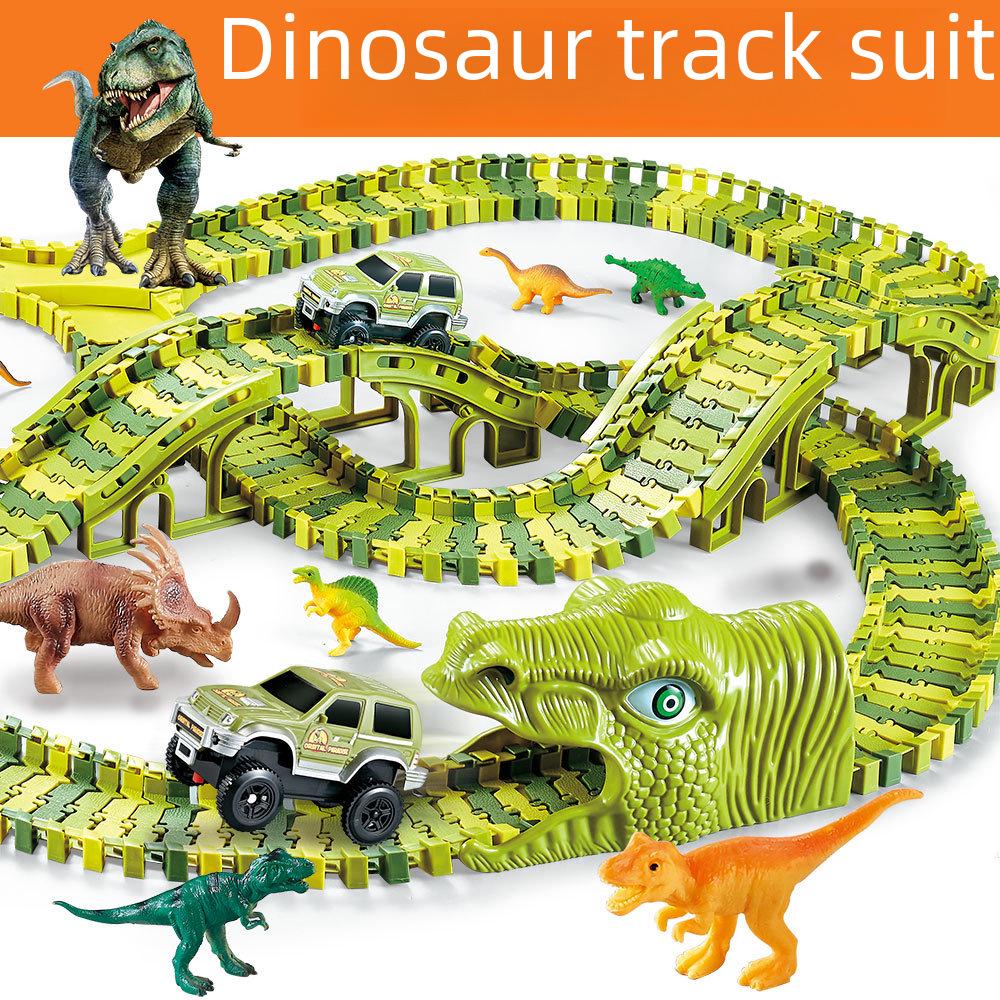 Elektrická dinosauří dráha s montážním ruským kolem pro děti