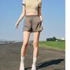 Anta Comfortable Simple Loose Lightweight Solid Color Mid Waist Versatile Five Point Casual Shorts Women Shorts Sandalwood-Gray 962527508-1