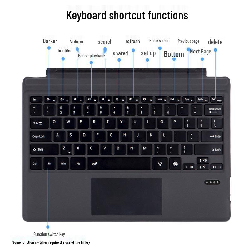 Magnetic Detachable Slim Bluetooth Keyboard with Touchpad for Microsoft Surface Pro 3-7