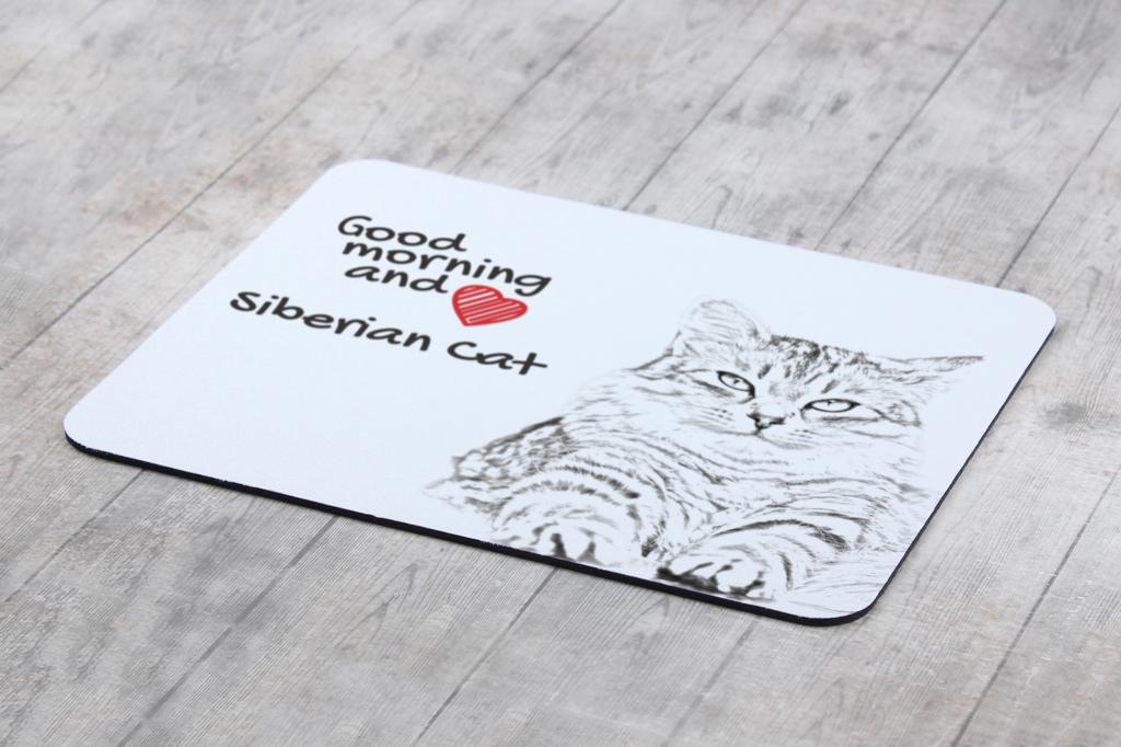 Siberian - mouse pad with print, personalized cat pad, unique gadget for an office worker from the Art-Dog brand