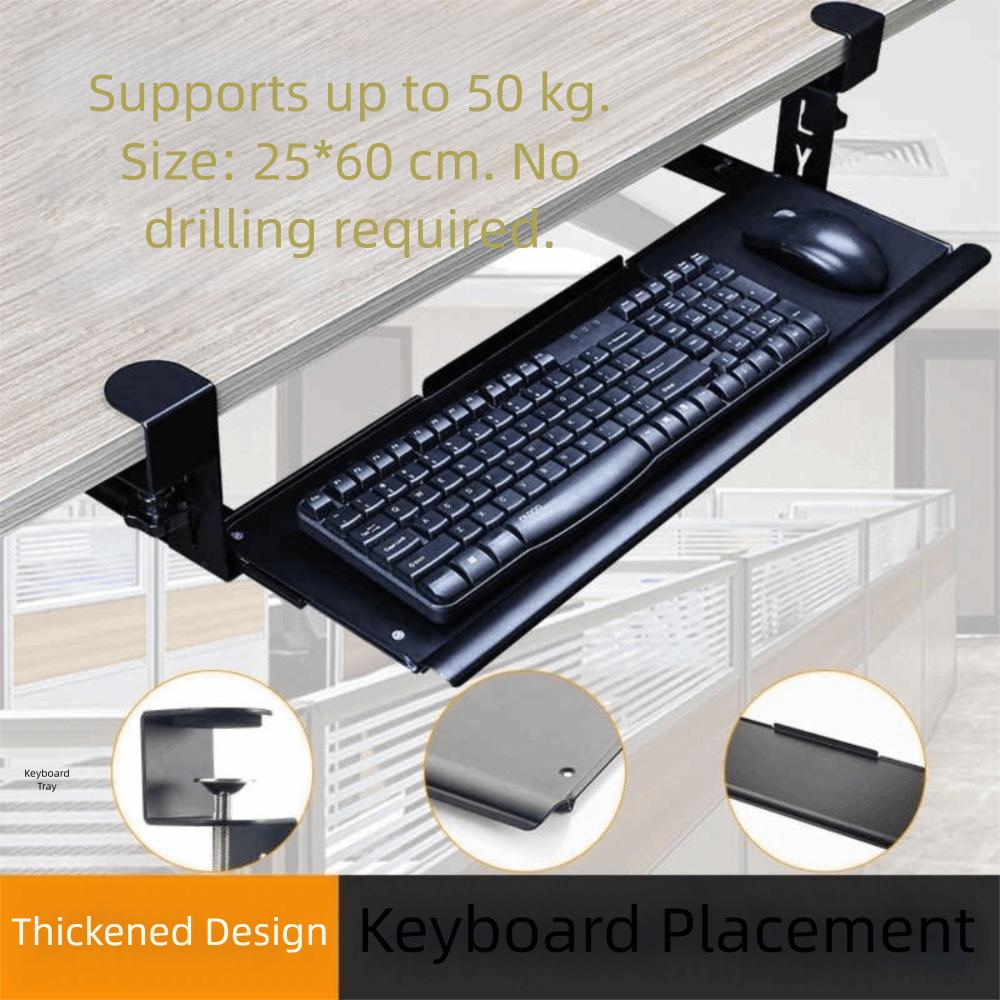 Waterproof Keyboard Tray No Perforation Clamping Type Tray Adjustable Keyboard Holder  Office Use