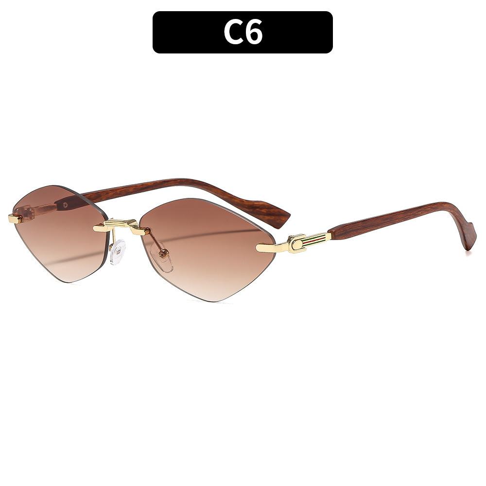 New fashion frameless trimmed sunglasses Internet celebrity elegant and thin sunglasses personalized versatile models