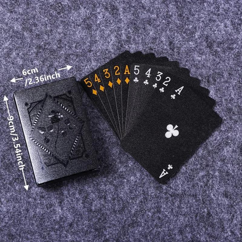 Party Favors Black Gold Playing Card Game Card Group Waterproof Poker Suit Magic Dmagic Package Board Game Gift Collection