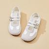 2025 Spring and Summer New Versatile Fashion Flat Casual Mary Jane Shoes Leather Double Buckle with Shallow Mouth Small Single Shoes Women
