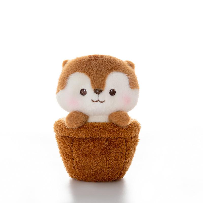 Panda Elephant Cute Fox Rabbit Cartoon Animal Plush Toy For Desktop Decoration