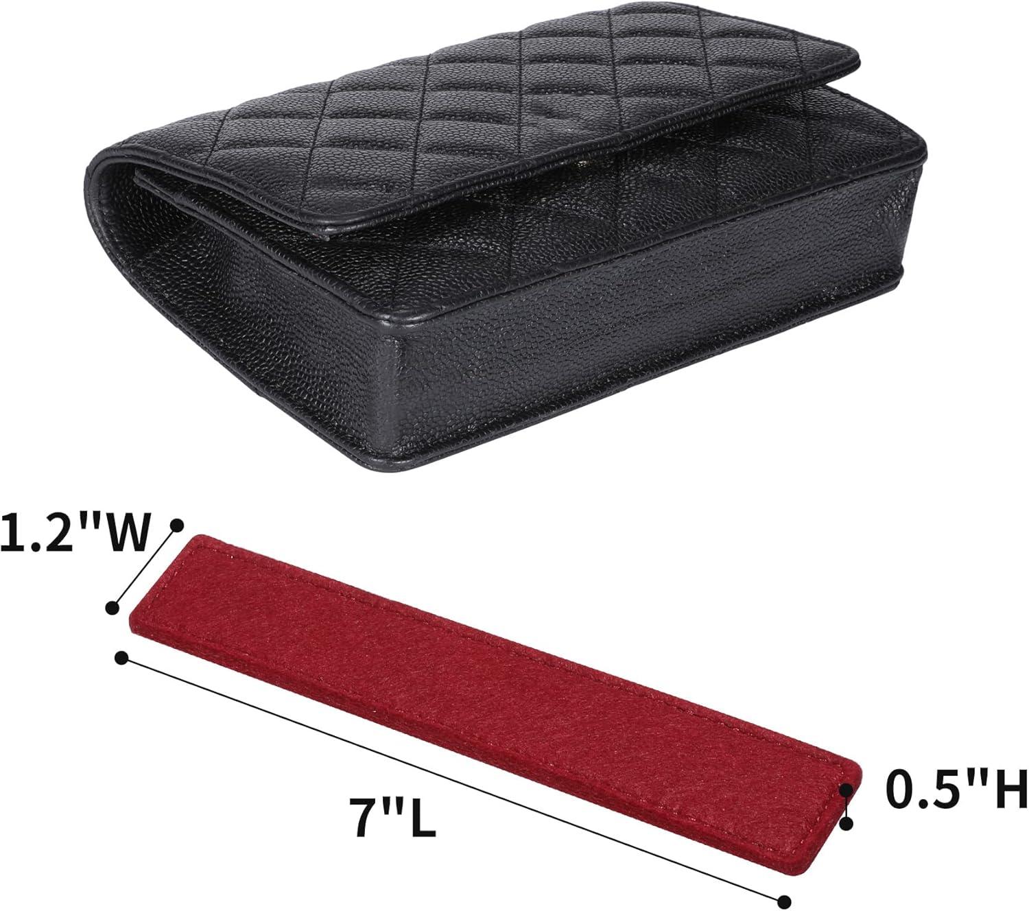 Purse WOC Base Shaper, Felt Base Shaper Saver and Insert for Wallet on Chain Bags Handbag woc Bag Base Shaper Black and Red