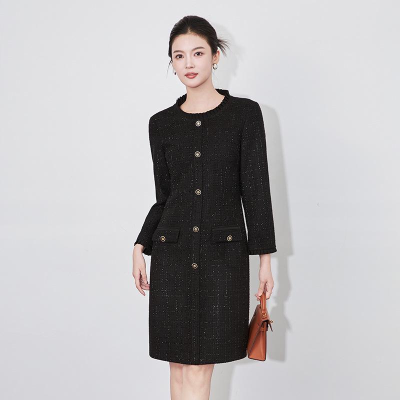 

Изысканное кружевное твидовое платье Nanyou – Осень/Зима Extra Large