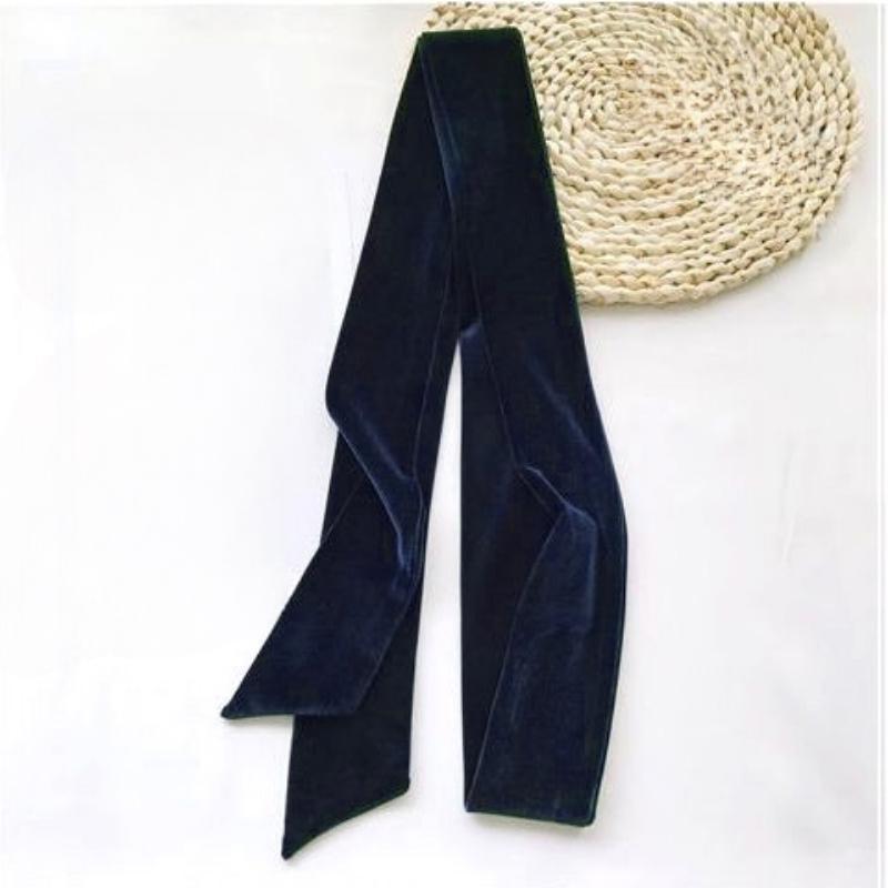 

Женский бархатный пояс с поясом для платья темно-синий