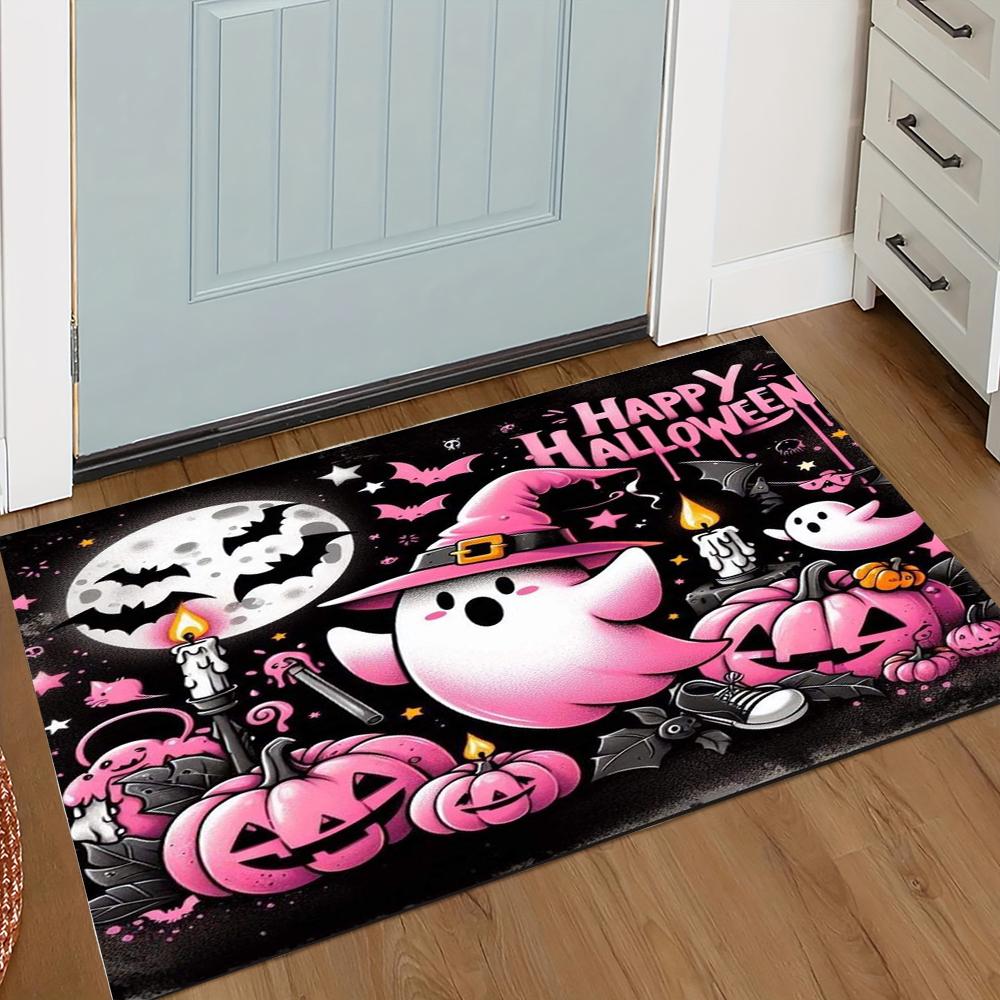 

Halloween Spooky Ghost Doormat Foot Mat for Indoor Outdoor Festive Decor Entry Hall Living Space Kitchen Bedroom Foot Mat 40x60cm