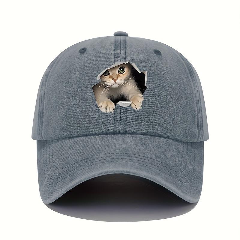 Cat Pattern Design for Four Seasons Leisure and Sports Sunshade Hat Fun Baseball Hat for Men and Women Outdoor Travel