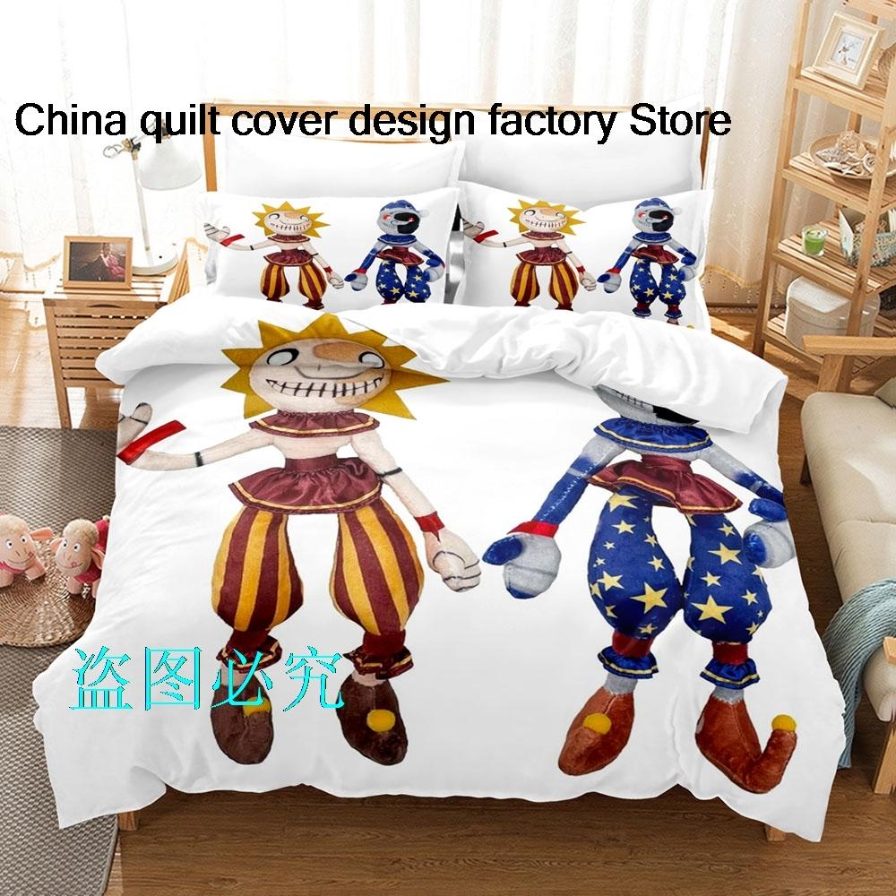 Sundrop FNAF Beding Set Single Twin Ful Quen King-Sized Dimensionsd Dimensions Bed Linen Set Adult People Bedrom Duvetcover Sets Anime Sundrop FNAF