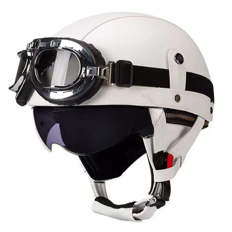 Vintage-Style Open Face Motorcycle Helmet Adults Unisex ABS Half With 3C Certification