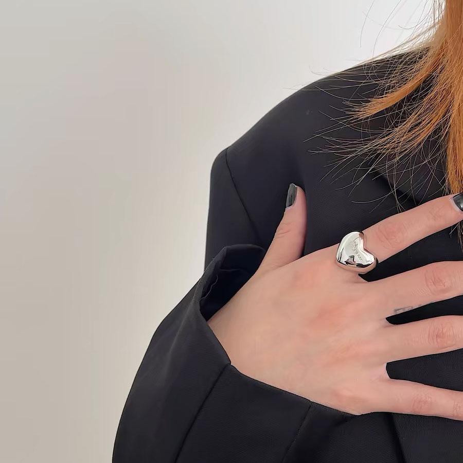 Xiaomi BFCLUB Silver Color Rings for Women Fashion Geometric Handmade Irregular Heart Ring Party Christmas Gift