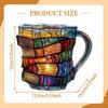 3D Painted Book Mug Coffee Cup for Librarian Teacher