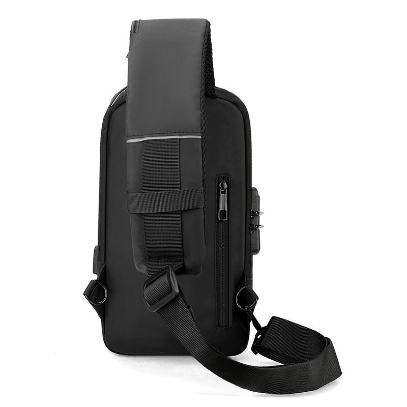 Men's breast bag USB charging multi-function shoulder commuting simple password lock portable messenger bag