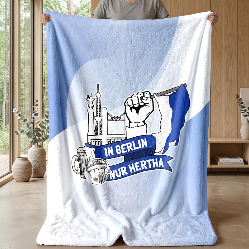 Hertha bsc FC Coperta Morbida in Flanella Pile Leggera Accogliente Calda Coperta Plaid per Divano Letto Arredamento Casa