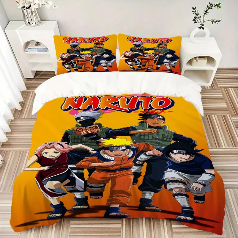 Naruto Team Seven Adventure Print 3Pcs Bedding Setduvet Cover With 2 Bedropillowcase Home Birthday Gift