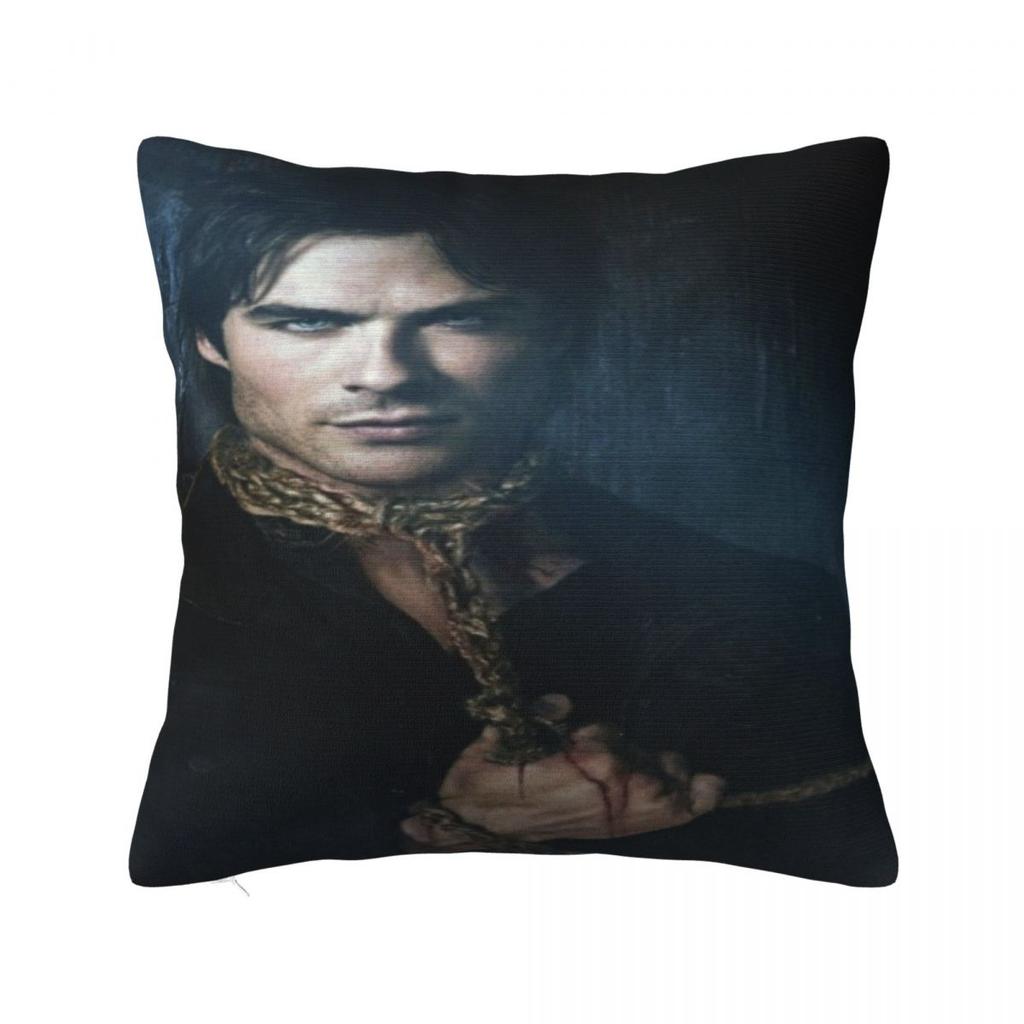 Warm Home Damon Salvatoredecoration Pillowcase Merch Pillow Cover Zipper Multiple Sizes