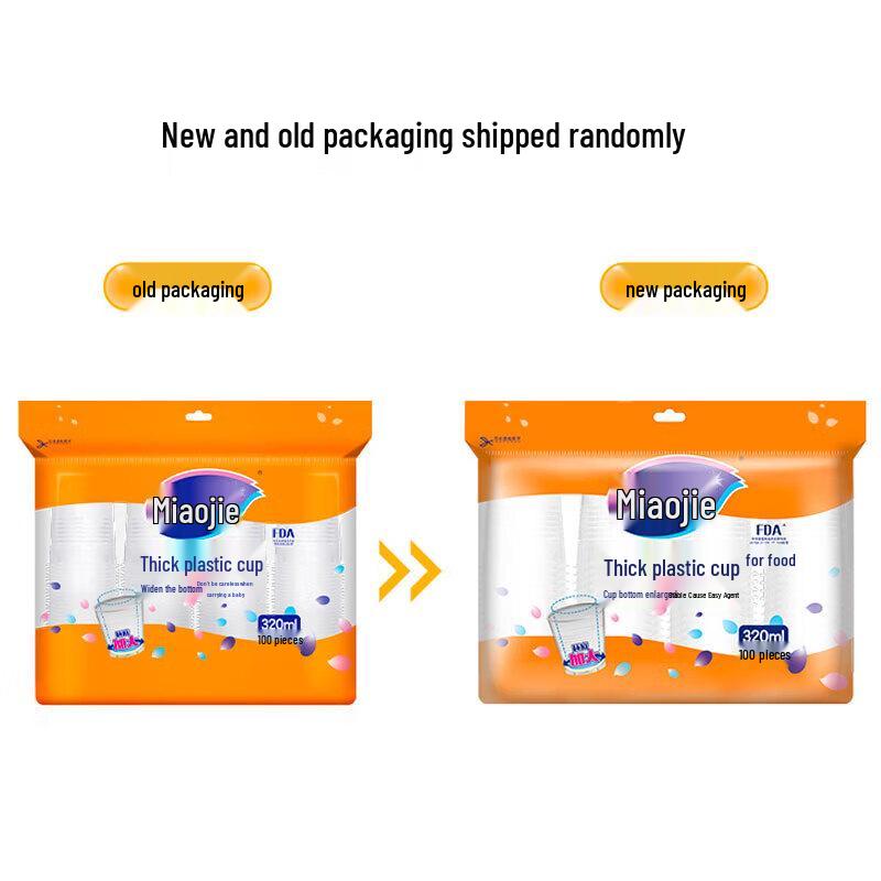 Miaojie Disposable Thick Transparent Plastic Cups