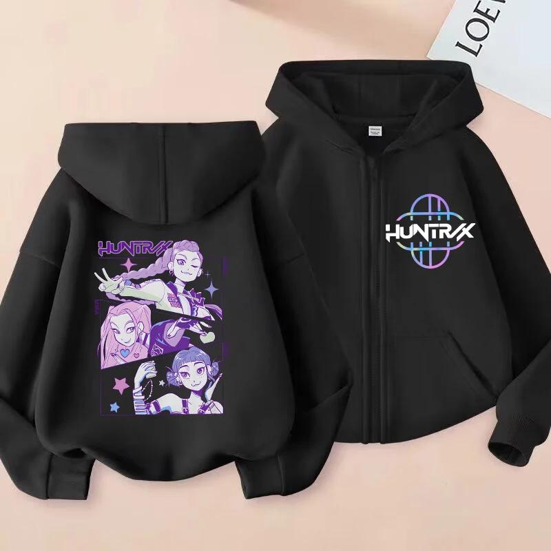 Hoodies Sweatshirts Girls Zipper Sweatshirt Cartoon Print Hoodie Children's Clothing Little Girl Sweatshirt Casual Top